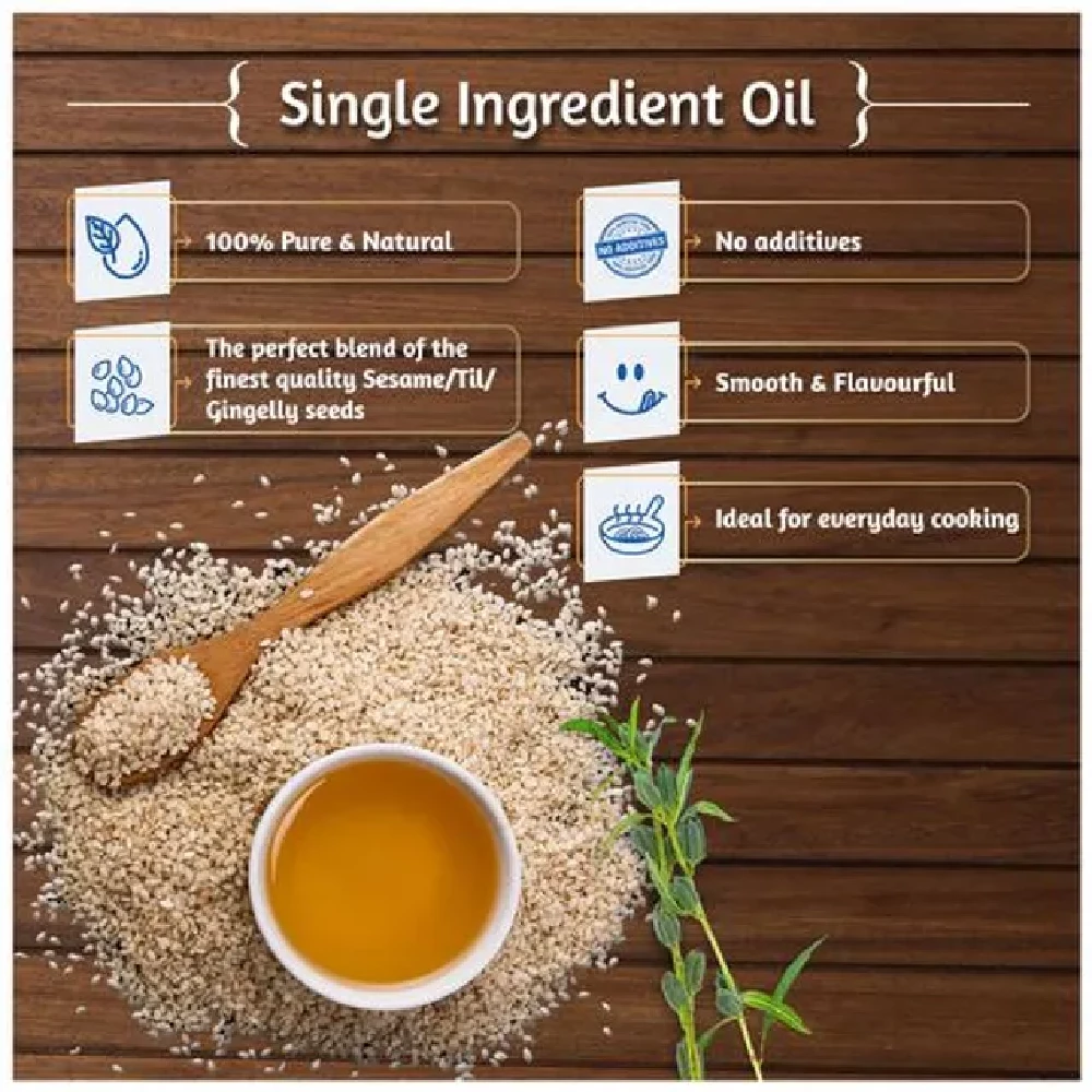 Tilsona Gold Til-Sesame-Gingelly Edible Oil - 100percent Natural, Rich In Omega 6, Good For Heart, 200 ml-6.webp